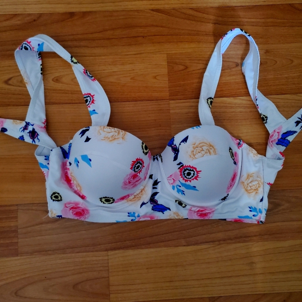 Flower Print Bathing Suit Top